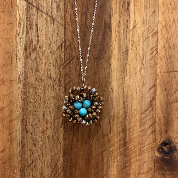 Necklace….Handmade 20” Bird’s Nest necklace with Sterling Silver Wire and Chain - Picture 2 of 6